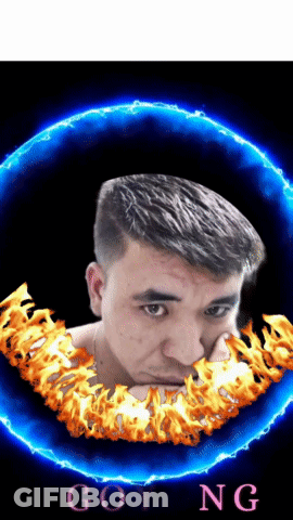 Man With Circle Of Flames Saying Goy GIF