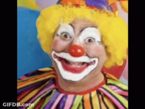 Man With Clown Face Eating Food GIF