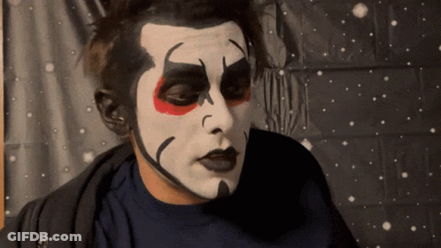 Man With Clown Face Paint GIF