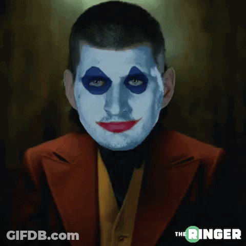Man With Clown Face Painted Saying The Ringer GIF