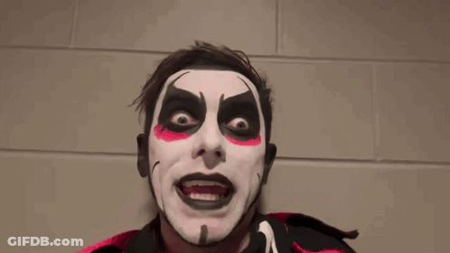 Man With Clown Face Says At Backlash GIF