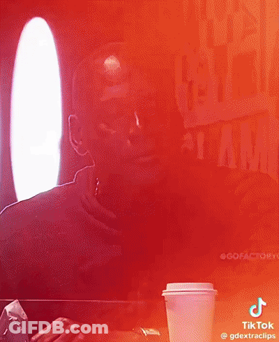 Man With Coffee And Slam Sign GIF