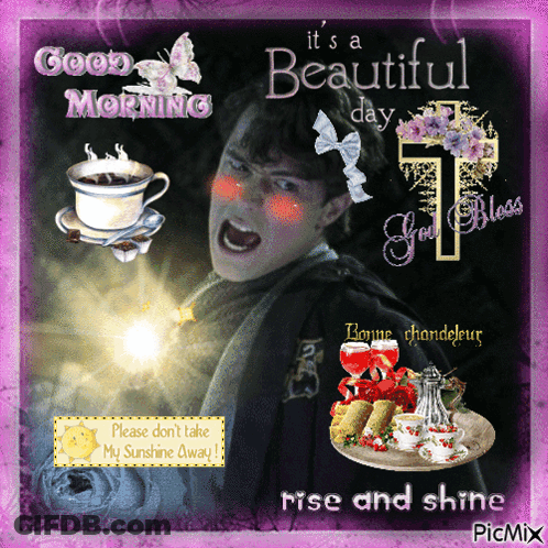 Man With Coffee Saying Beautiful Day GIF