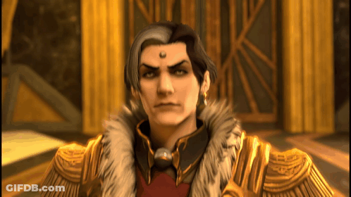 Man With Crescent Moon Forehead Yellow Curtain GIF