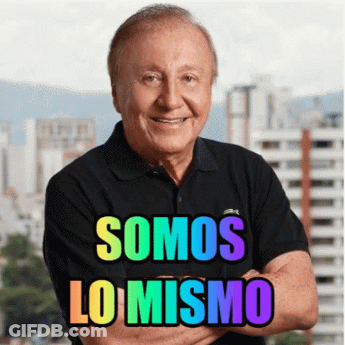 Man With Crossed Arms Wearing Shirt Saying Somos Lo Mismo GIF