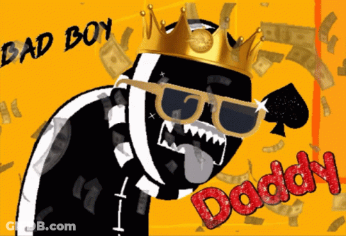 Man With Crown And Sunglasses Says Bad Boy GIF