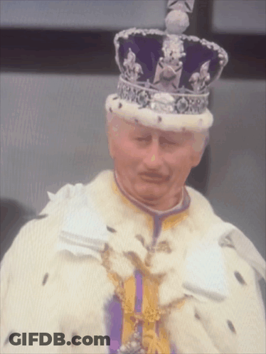 Man With Crown And White Coat GIF