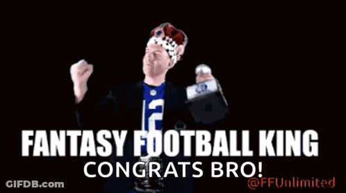 Man With Crown Fantasy Football King Congrats Bro GIF