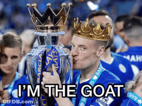 Man With Crown Kissing Trophy I M The Goat GIF
