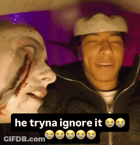 Man With Crown Next To Man With Blood On Face GIF