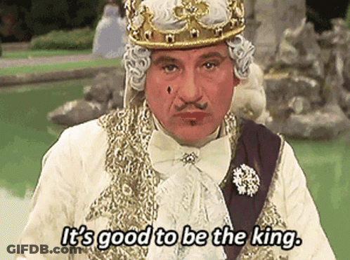 Man With Crown Saying It's Good To Be The King GIF