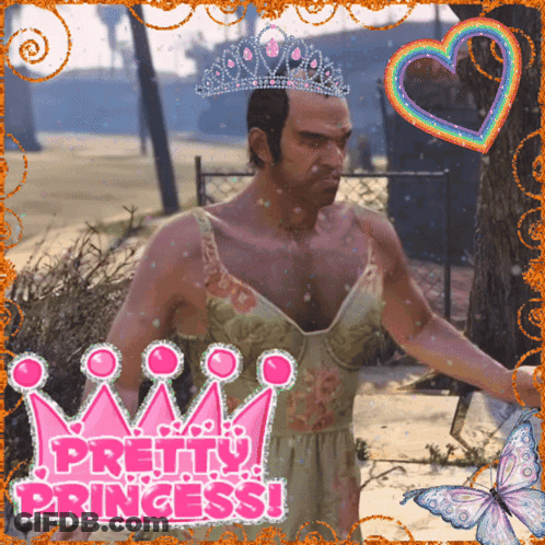 Man With Crown Saying Pretty Princess GIF