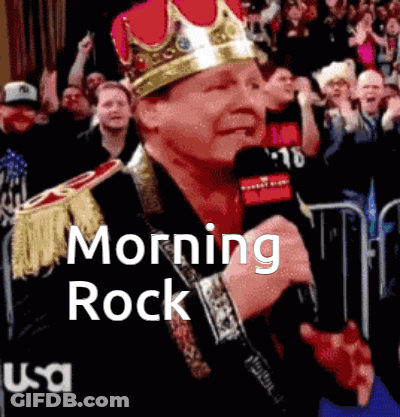 Man With Crown Talking Into Microphone Morning Rock GIF