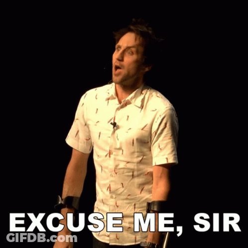 Man With Crutches Saying Excuse Me GIF