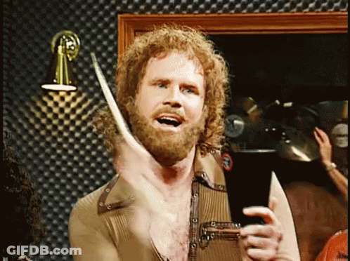 Man With Curly Hair And Beard Holding Drum Stick GIF