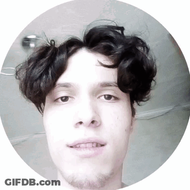 Man With Curly Hair And Beard In Circle GIF