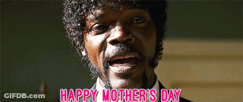 Man With Curly Hair And Beard Saying Happy Mothers Day GIF