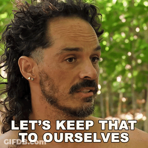 Man With Curly Hair And Beard Saying Keep That To Ourselves GIF