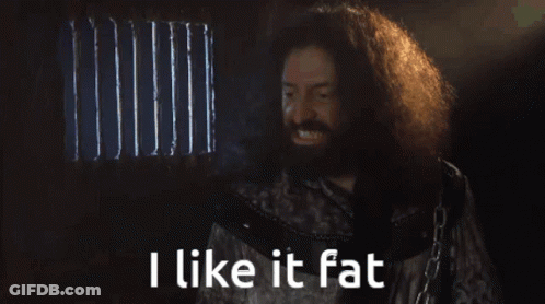 Man With Curly Hair And Beard Says I Like It Fat GIF