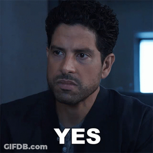 Man With Curly Hair And Beard Says Yes GIF