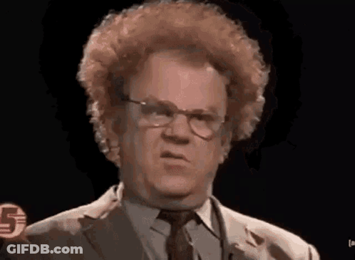 Man With Curly Hair And Glasses Making Funny Face GIF