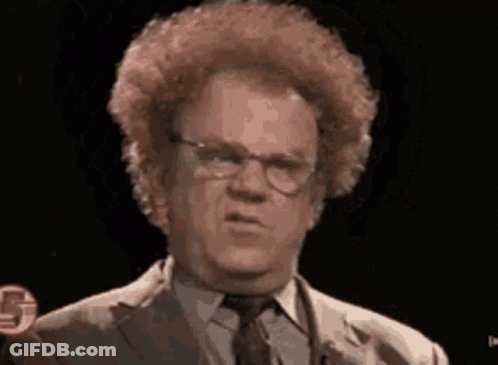 Man With Curly Hair And Glasses Making Funny Face GIF
