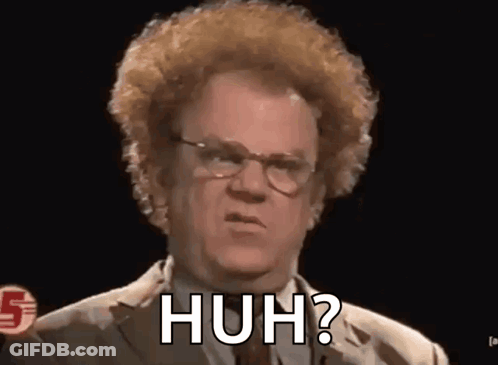 Man With Curly Hair And Glasses Making Funny Face Saying Huh GIF