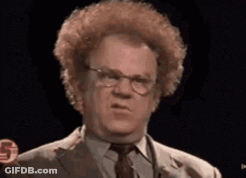 Man With Curly Hair And Glasses Making Funny Face GIF
