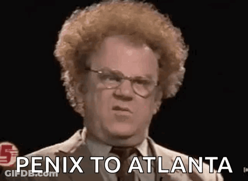 Man With Curly Hair And Glasses Saying Penix To Atlanta GIF