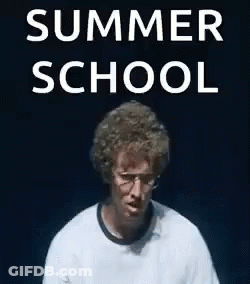 Man With Curly Hair And Glasses Summer School GIF