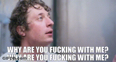 Man With Curly Hair Asking Why Are You Fucking With Me GIF