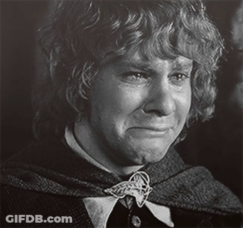 Man With Curly Hair Crying Black And White Photo GIF