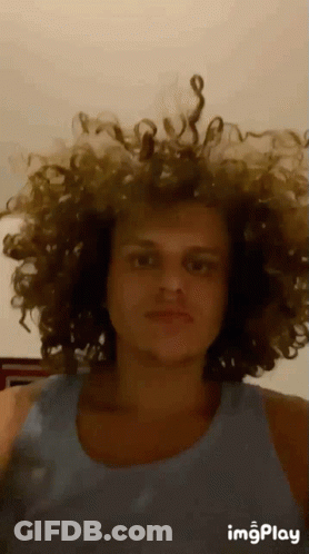 Man With Curly Hair In Blue Tank Top Saying Imgplay GIF