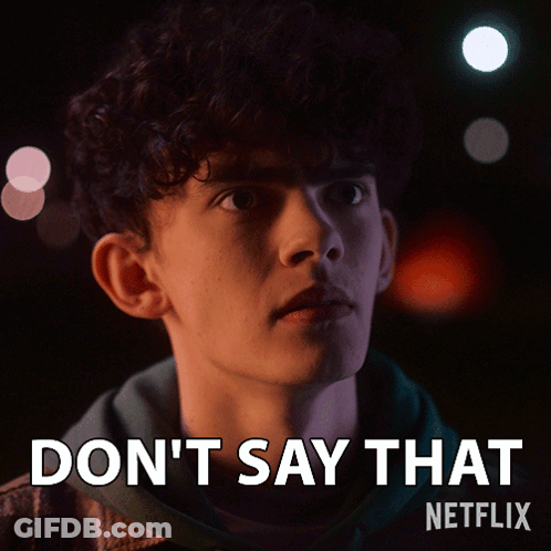 Man With Curly Hair Saying Don't Say That GIF