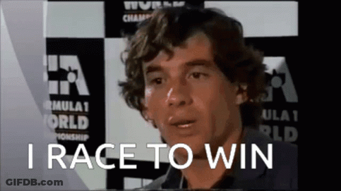 Man With Curly Hair Says I Race To Win GIF