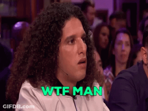 Man With Curly Hair Says WTF Man GIF