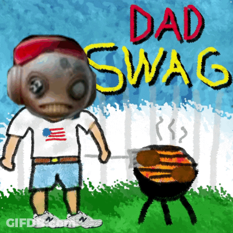 Man With Dad Swag Next To Grill GIF