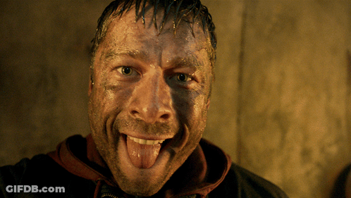Man With Dirty Face Sticking Out Tongue GIF