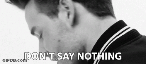 Man With Do Not Say Nothing Text GIF