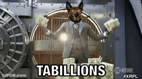 Man With Dog Head Holding Money GIF