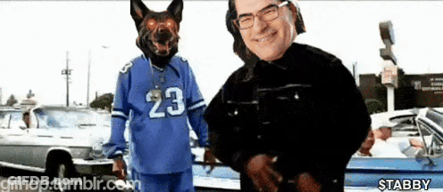 Man With Dog Head Wearing Jersey Number 23 GIF