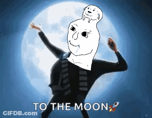 Man With Dog On Head And To The Moon GIF