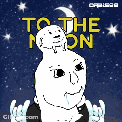 Man With Dog On Head To The Moon GIF
