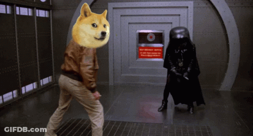 Man With Doge Head In Darth Vader Costume GIF