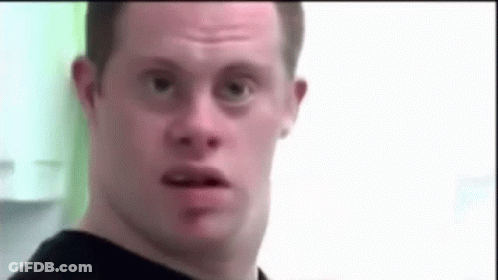 Man With Down Syndrome Funny Face GIF