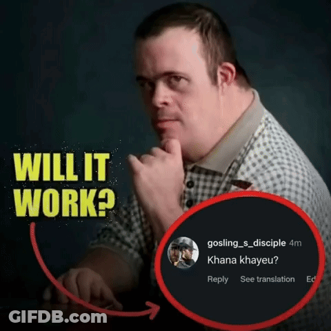 Man With Down Syndrome Hand On Chin Saying Will It Work GIF
