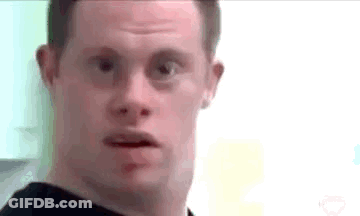 Man With Down Syndrome Making Funny Face GIF