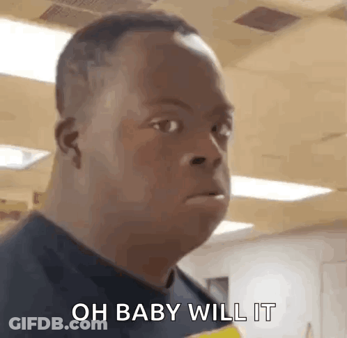 Man With Down Syndrome Making Funny Face Saying Oh Baby Will It GIF