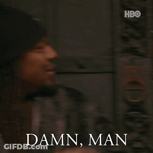 Man With Dreadlocks And Beanie Says Damn Man GIF