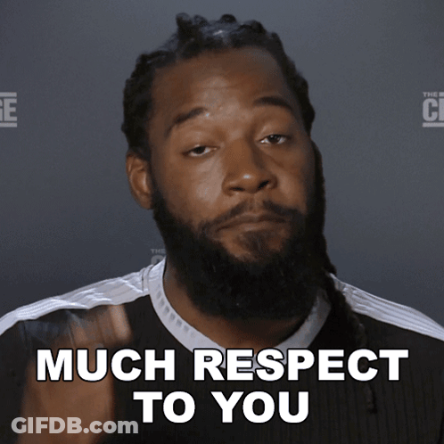 Man With Dreadlocks And Beard Saying Much Respect GIF